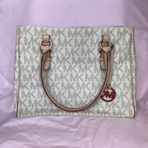 White and tan authentic Michael Kors bag